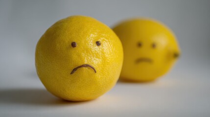 When Life Hands You Citrus: An Isolated Yellow Lemon Symbolizing Sorrow and Unhappiness