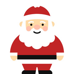 Santa christmas clip art design on plain white transparent isolated background for card, shirt, hoodie, sweatshirt, apparel, card, tag, mug, icon, poster or badge