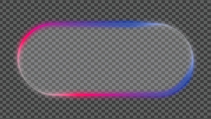 Oval shape with rainbow gradient border on grey background