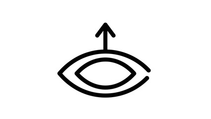 Eye with Arrow: Abstract illustration of an eye with an upward-pointing arrow, symbolizing vision, insight, and direction. © Shella