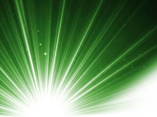 Vibrant green light explosion with radiant beams