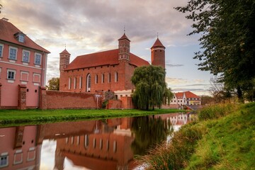 Fototapeta premium view of the Palace of the Warmian Bishops at sunset