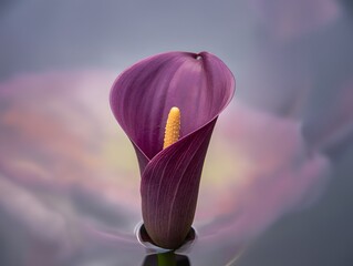 Close up of pink tulip flower in garden