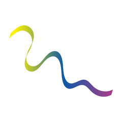Vibrant Gradient Wavy Ribbon Flowing Smoothly on White