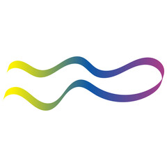 Abstract Wavy Gradient Ribbons Graphic Design Element