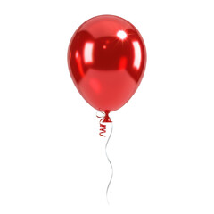 Red balloon isolated on transparent background