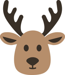 Reindeer Christmas clip art design on plain white transparent isolated background for card, shirt, hoodie, sweatshirt, apparel, card, tag, mug, icon, poster or badge