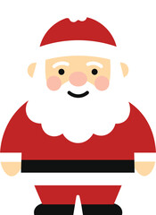 Santa christmas clip art design on plain white transparent isolated background for card, shirt, hoodie, sweatshirt, apparel, card, tag, mug, icon, poster or badge