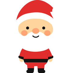 Santa christmas clip art design on plain white transparent isolated background for card, shirt, hoodie, sweatshirt, apparel, card, tag, mug, icon, poster or badge