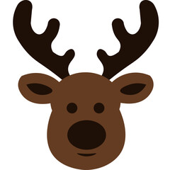 Reindeer Christmas clip art design on plain white transparent isolated background for card, shirt, hoodie, sweatshirt, apparel, card, tag, mug, icon, poster or badge