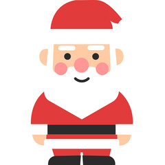 Santa christmas clip art design on plain white transparent isolated background for card, shirt, hoodie, sweatshirt, apparel, card, tag, mug, icon, poster or badge