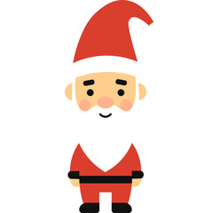 Santa christmas clip art design on plain white transparent isolated background for card, shirt, hoodie, sweatshirt, apparel, card, tag, mug, icon, poster or badge