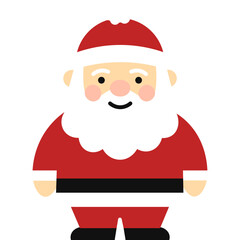 Santa christmas clip art design on plain white transparent isolated background for card, shirt, hoodie, sweatshirt, apparel, card, tag, mug, icon, poster or badge
