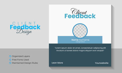 Obraz premium Customer feedback design client testimonial vector design template client testimonial design client testimonial social media web banner template