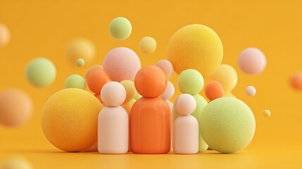 A line of human figures standing together.