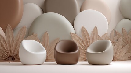 A modern office interior with armchair.