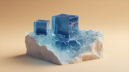 The ice cubes and water splash.

