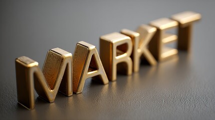 The word "MARKET" is spelled in block gold-colored metallic letters.
