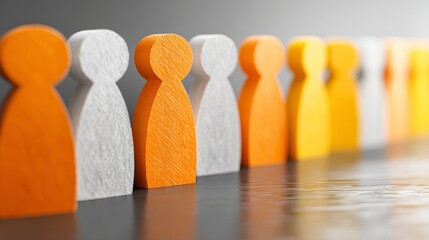 A line of human figures standing together.