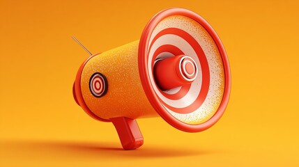 A megaphone on bright background.