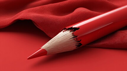 A red pencil on bright background.