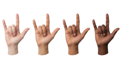 Rock On! Diverse Hands Making Rock and Roll Sign