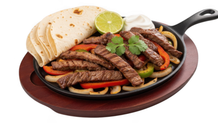 Sizzling steak fajita platter