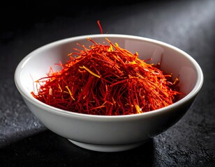 Fototapeta premium Exotic Saffron Threads in Ceramic Bowl