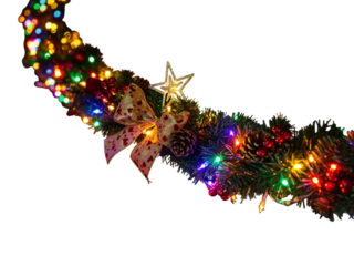 Colorful abstract Christmas tree decoration with floral and artistic design on a bright festive background