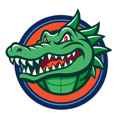 Minimal Crocodile Alligator Logo Concept Flat Modern Animal Symbol