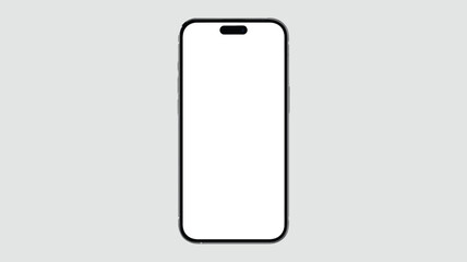 Modern smartphone with blank screen on gray background for mockup