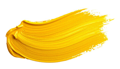 Ein gelber Farbstrich ist isoliert auf transparentem Hintergrund