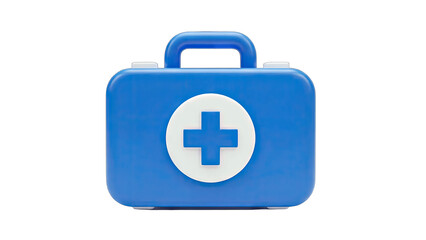 Obraz premium Blue First Aid Kit Isolated on White Background