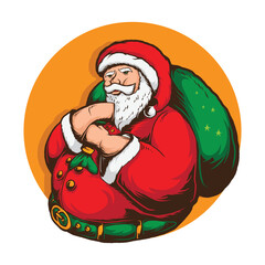 Santa Claus Brings Vintage Gifts Vector Images