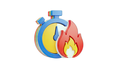 Burning Stopwatch: Time is Running Out Concept