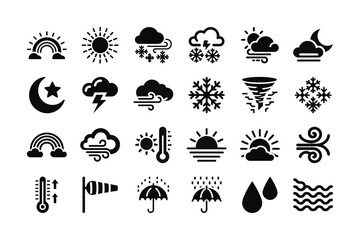 Weather related icon set 24
