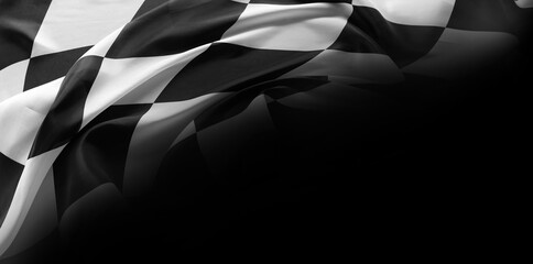 Checkered flag on black