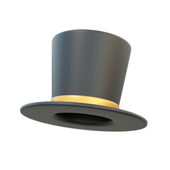 Black hat icon design on pastel background. Character magic magician fantasy symbol cartoon style. 3d rendering. illustration