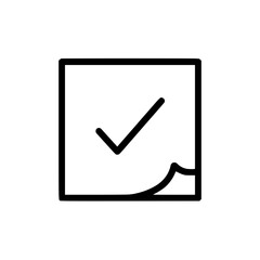 Approved Document Line Icon &ndash; Checkmark Outline Business Verification Symbol