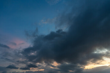 Beautiful sunrise sky and clouds after rain.