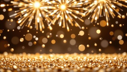 Naklejka premium Golden Sparkle Background with Glitter Effects for Celebrations and Parties Full of Charm and Cheerful Atmosphere