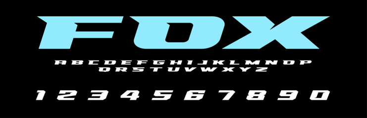 Fox Racing Speed Alphabet Vector Bold Sport Typography Letters Download it in high resolution format and print in any size  © Hasan