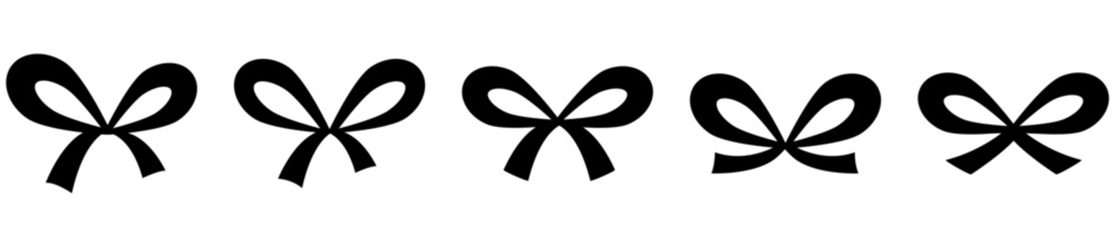 Simple ribbon bow illustration with elegant knot design. Vector gift icon ideal for birthday cards, Christmas presents and decorative package elements in minimal style.