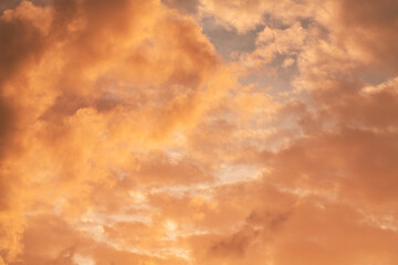 Beautiful sunrise sky and clouds after rain.