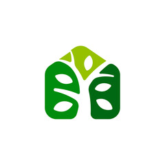 Green Home Tree Logo Eco Environment Icon