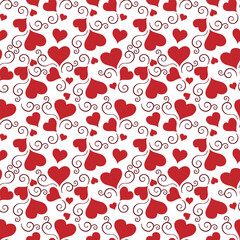red heart seamless pattern for background, wall decoration, fabric motif, texture, wallpaper, gift wrapping