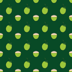 young coconut seamless pattern for background, wall decoration, fabric motif, texture, wallpaper, gift wrapping