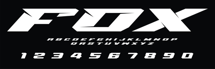 Fox Racing Speed Alphabet Font Vector Bold Sport Typography Letters Download it in high resolution format and print in any size   © Hasan