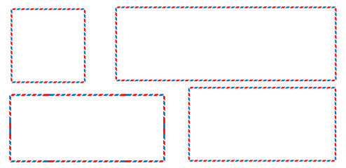 Red-blue postcard frames vector