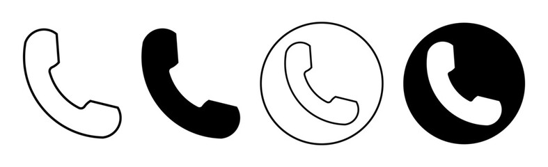 Collection of telephone handset icons in various styles